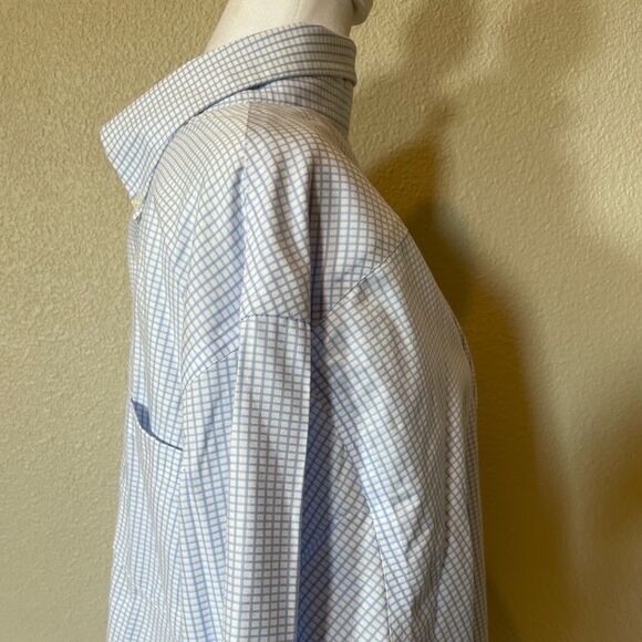 Van Heusen Original Slim Fit Plaid Men Collar Shirt Size 17 1/2 (34/35) - Picture 4 of 6